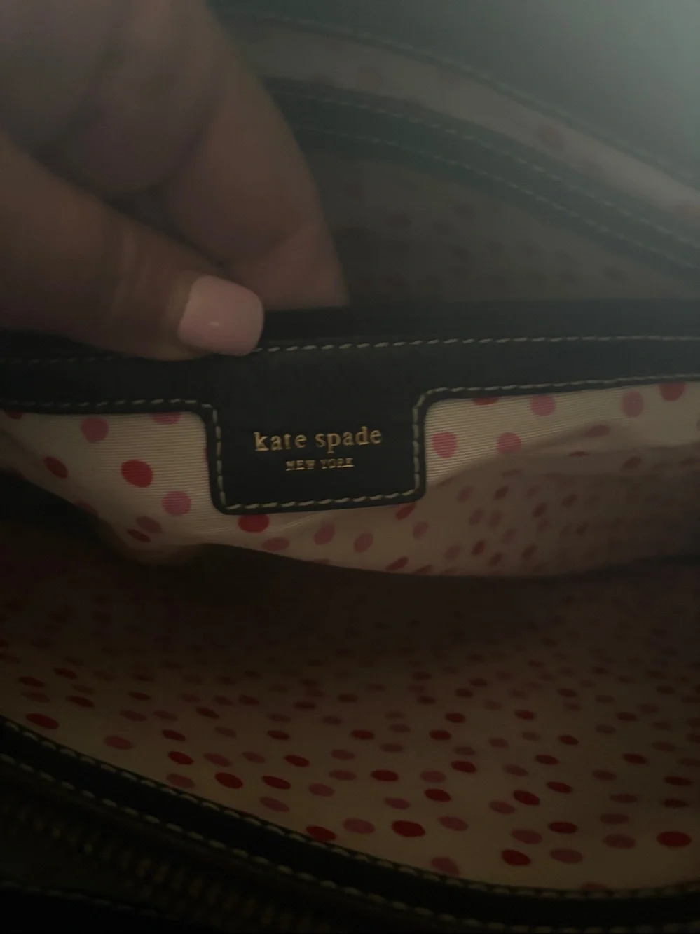 kate spade Black Leather Tote with Top Handles